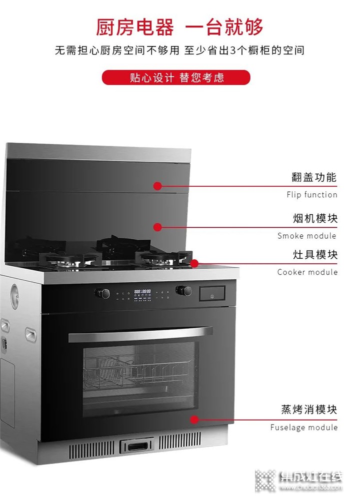 想裝開放式廚房，你需要一臺萬事興集成灶！