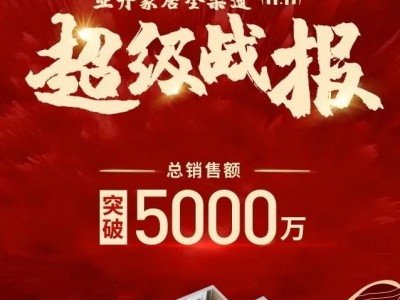 雙11戰(zhàn)報！亞丹家居全渠道銷售額超5000萬，再攀巔峰！